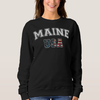 Maine Staat Me USA Flag 4. Juli Amerika US Pat Sweatshirt