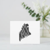Maine Staat Name Word Art Black Postkarte (Stehend Vorderseite)
