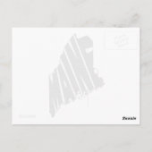 Maine Staat Name Word Art Black Postkarte (Rückseite)