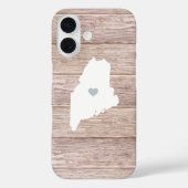 Maine Staat Silhouette Rustikaler Holzlook Case-Mate iPhone Hülle (Rückseite)