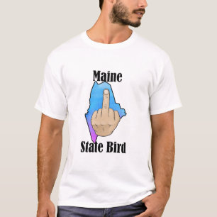Maine Staat Vogel T - Shirt Mittelfinger Farbe