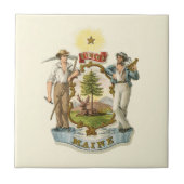 Maine Staat Wappen (Vintag 1870er Jahre) Fliese (Vorderseite)