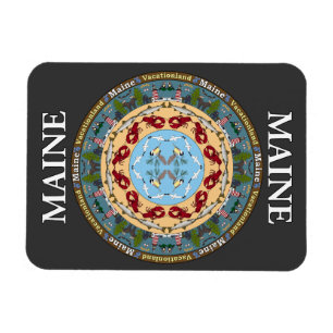 Maine-Staatmandala-Vinylmagnet Magnet