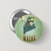 Maine-Staats-Karte - Grün Button (Vorne & Hinten)