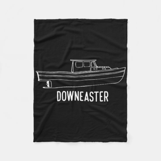 Maine State Downeaster-Hummerfischerboot-T-Shirt Fleecedecke (Vorderseite)