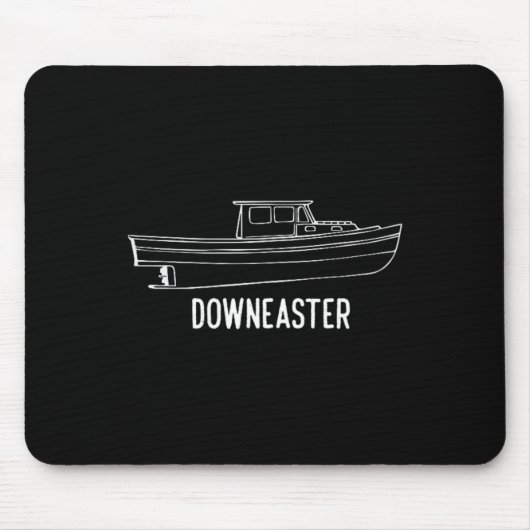 Maine State Downeaster-Hummerfischerboot-T-Shirt Mousepad (Vorne)