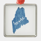 Maine State Home Wood Grain Ornament Aus Metall (Vorne)