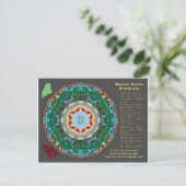Maine State Mandala Postcard Postkarte (Stehend Vorderseite)