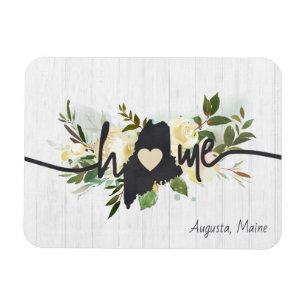 Maine State Personalisiert Ihre Heimatstadt Rustik Magnet