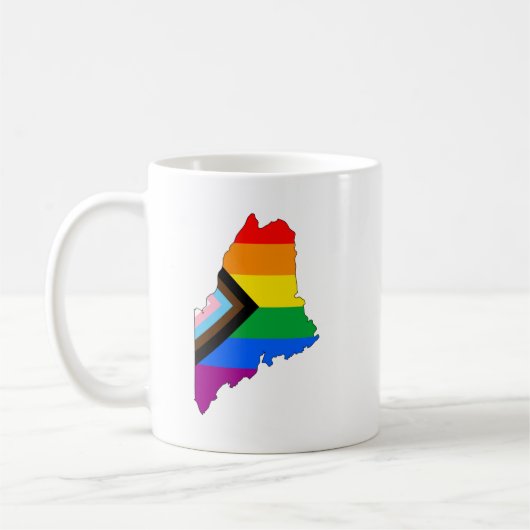 Maine State Pride LGBTQ Progress Pride Kaffeetasse (Links)