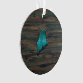 Maine State Shape Teal Ornament (Vorderseite)