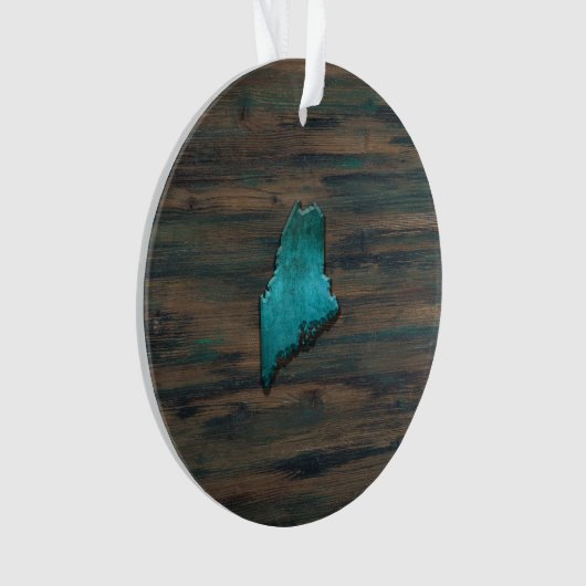 Maine State Shape Teal Ornament (Vorderseite)