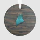 Maine State Shape Teal Ornament (Rückseite)