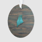 Maine State Shape Teal Ornament (Vorderseite)