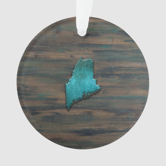 Maine State Shape Teal Ornament (Vorderseite)