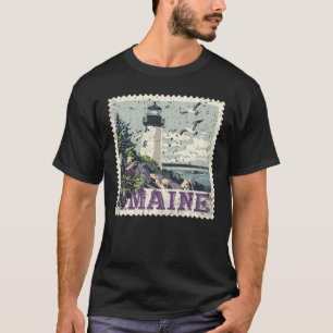 Maine Stempel Staat Abgenutzt Vintage Vereinigte S T-Shirt