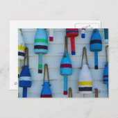 Maine, Stonington, dekorative Hummerbojen Postkarte (Vorne/Hinten)