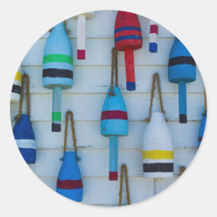 Maine, Stonington, dekorative Hummerbojen Runder Aufkleber