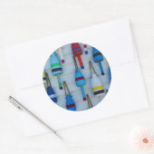 Maine, Stonington, dekorative Hummerbojen Runder Aufkleber (Umschlag)