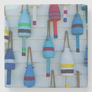 Maine, Stonington, dekorative Hummerbuys Steinuntersetzer