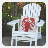 Maine Summer Quadratischer Aufkleber (Vorderseite)