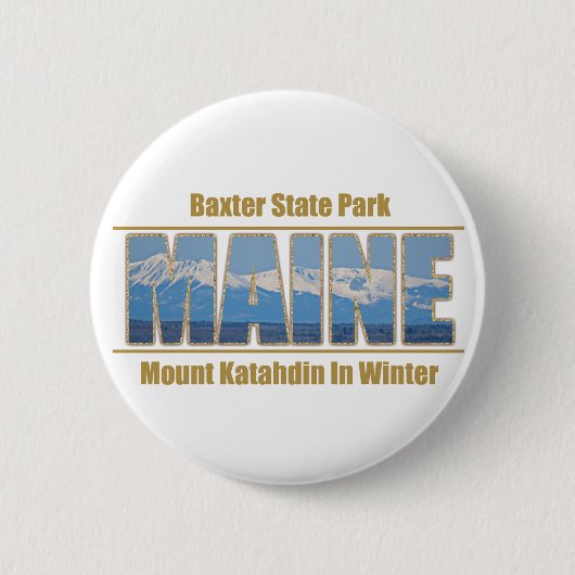 MAINE Text Image - Mount Katahdin Button (Vorderseite)