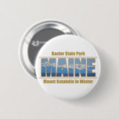 MAINE Text Image - Mount Katahdin Button (Vorne & Hinten)
