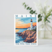 Maine the Pine Tree Staat USA Travel Place Postkarte (Stehend Vorderseite)