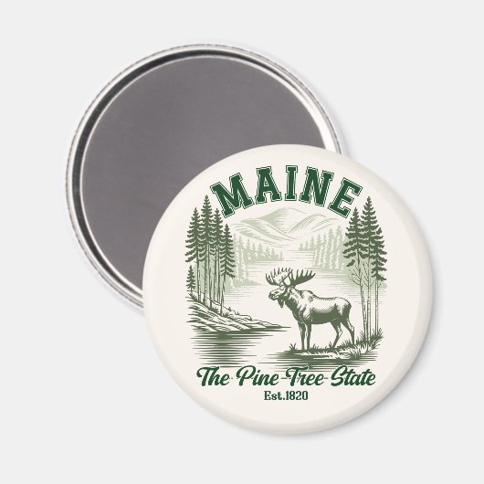 Maine the Pine Tree State Magnet (Vorderseite/Rückseite)