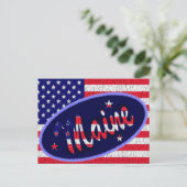 Maine US-Flagge Postkarte (Stehend Vorderseite)