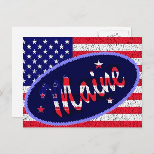 Maine US-Flagge Postkarte (Vorne/Hinten)