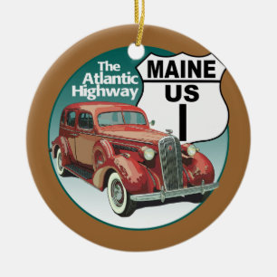 Maine US Route 1 - Atlantische Autobahn Keramikornament