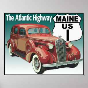 Maine US Route 1 - Atlantische Autobahn Poster