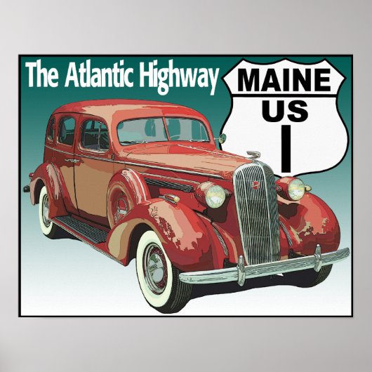 Maine US Route 1 - Atlantische Autobahn Poster (Vorne)