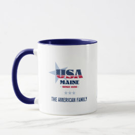 Maine USA 1820 Blue Star Persönliche Umarmung Tasse