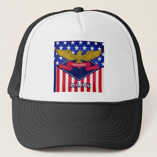 Maine USA Flag Truckerkappe (Vorderseite)