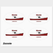 Maine USA Lobster Boat Logo Ovaler Aufkleber (Blatt)