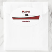 Maine USA Lobster Boat Logo Ovaler Aufkleber (Tasche)