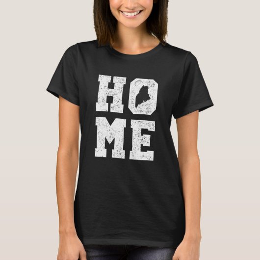 Maine USA Staat Map Zuhause Pride T-Shirt (Vorderseite)