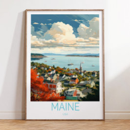Maine USA Travel Poster, Augusta Maine Staat Trave Poster