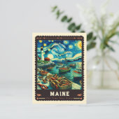 Maine | Vincent Van Gogh Inspiriert Postkarte (Stehend Vorderseite)