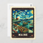Maine | Vincent Van Gogh Inspiriert Postkarte (Vorne/Hinten)