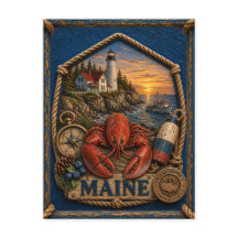 Maine Vintage Reise Postkarte