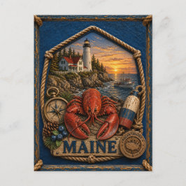 Maine Vintage Reise Postkarte