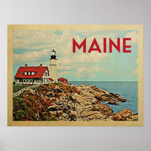 Maine Vintage Travel Poster