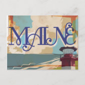 Maine Vintage Travel Poster Postkarte (Vorderseite)