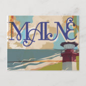 Maine Vintage Travel Poster Postkarte (Vorderseite)