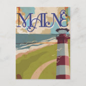 Maine Vintage Travel Poster Postkarte (Vorderseite)