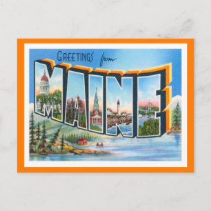 Maine Vintage Travel Postkarte