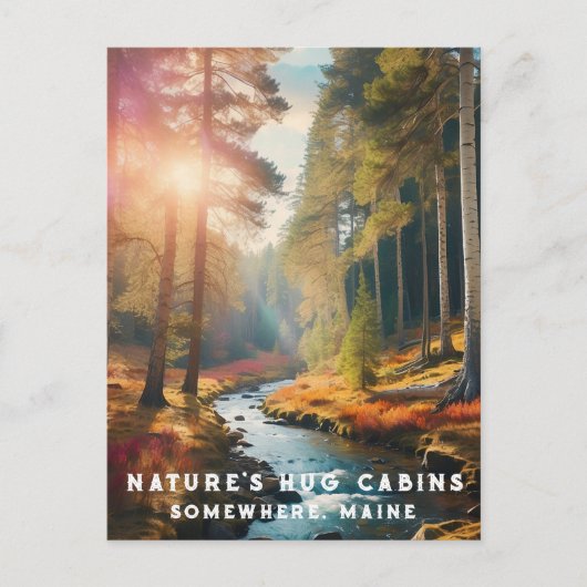 *~* Maine Wald Stream Urlaub AP49 Postkarte (Vorderseite)